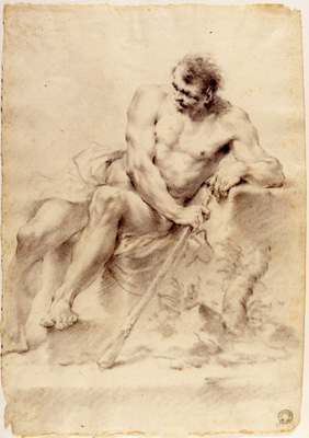 Monti Francesco-Nudo virile seduto con clava in mano